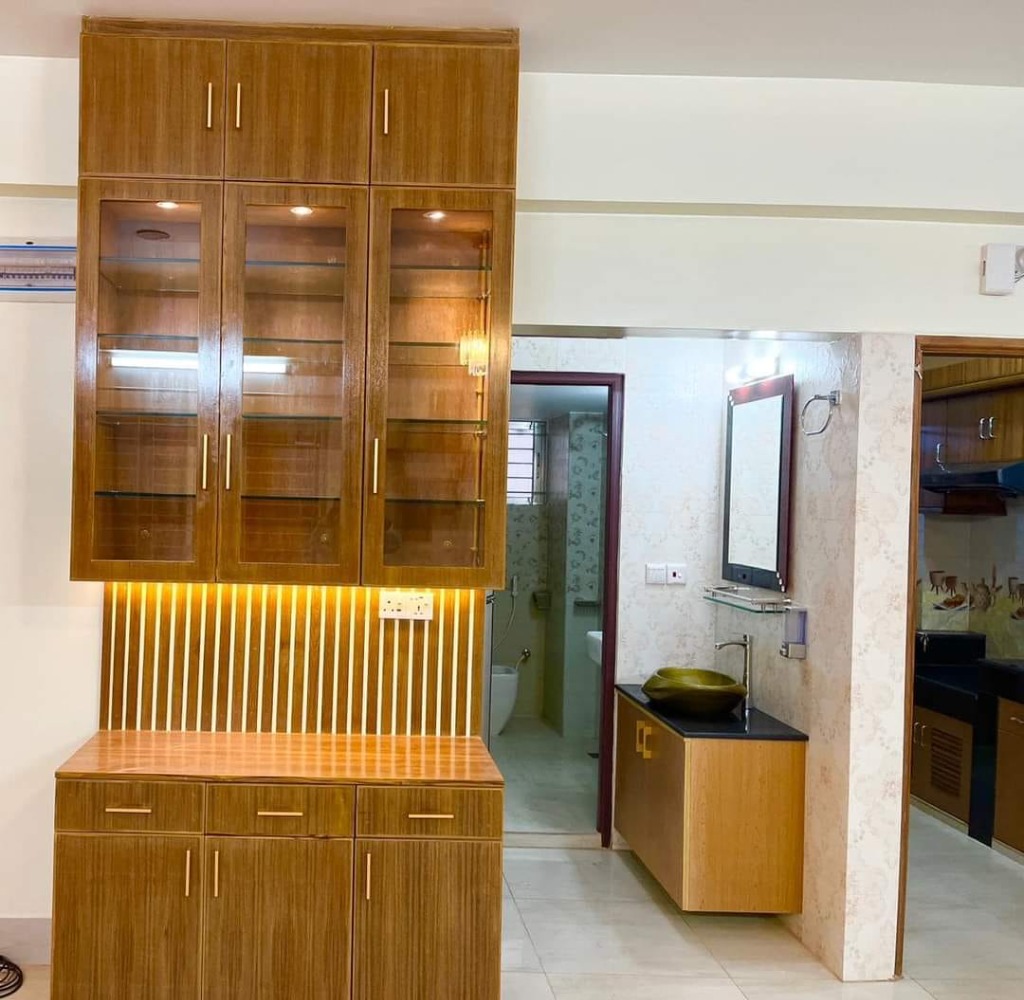 Custom Kitchen Wagon and Wall Cabinets built by Didhiti